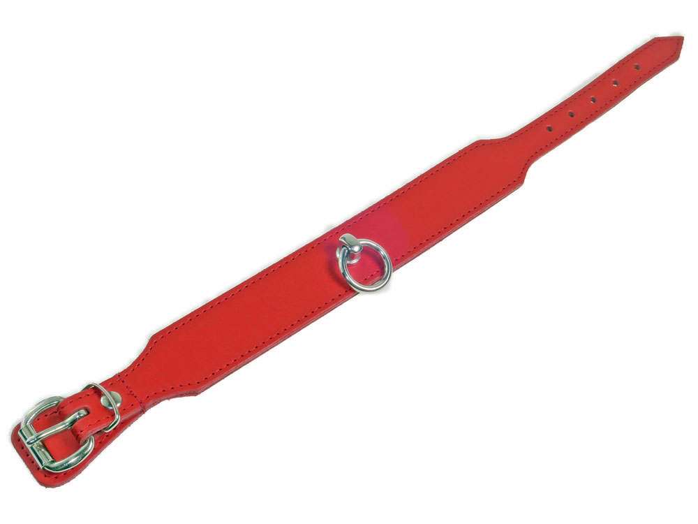 Leder-Halsband schmal - ROT