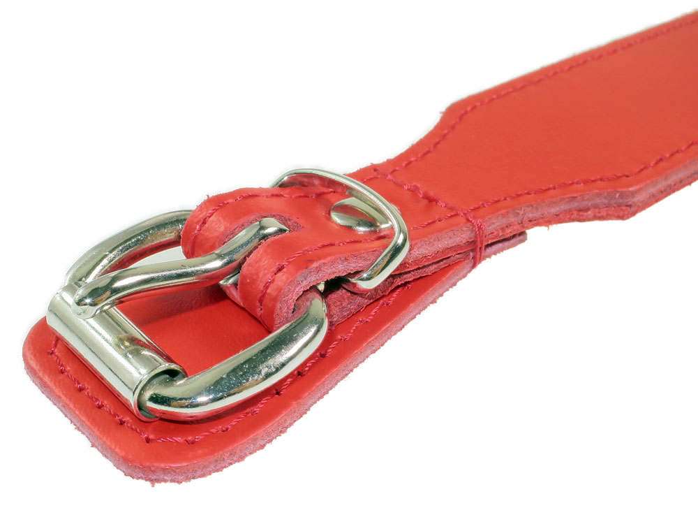 Leder-Halsband schmal - ROT