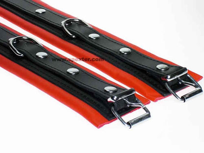 Leder-Handfesseln, rot - 5 cm