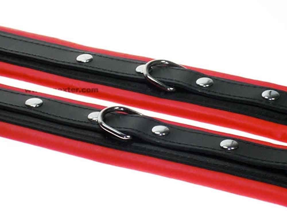 Leder-Handfesseln, rot - 5 cm