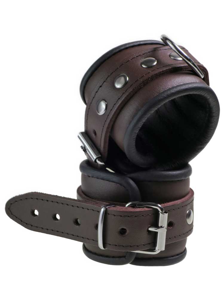 Leder-Handfesseln, schwarzbraun - 6cm