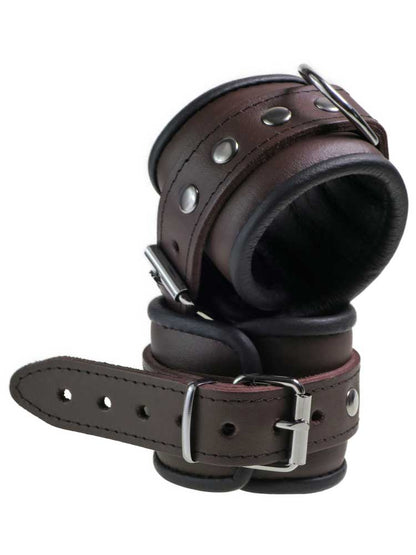 Leder-Handfesseln, schwarzbraun - 6cm