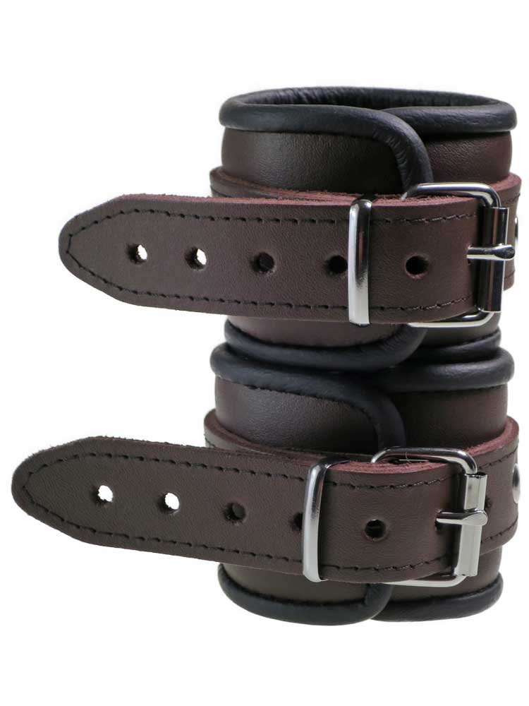 Leder-Handfesseln, schwarzbraun - 6cm