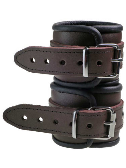 Leder-Handfesseln, schwarzbraun - 6cm