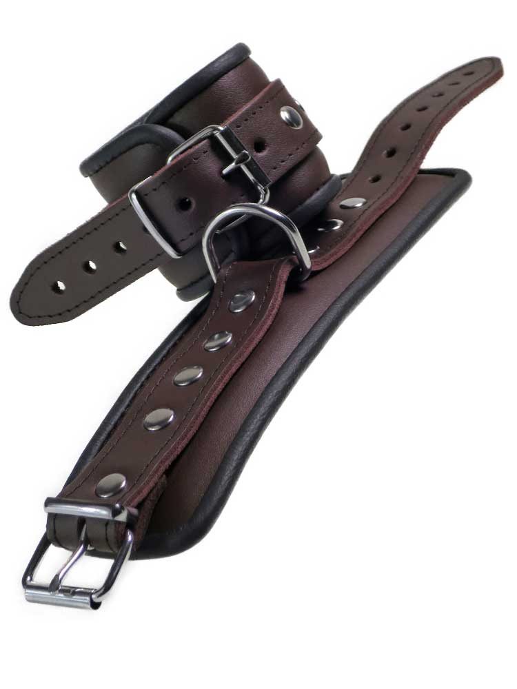 Leder-Handfesseln, schwarzbraun - 6cm