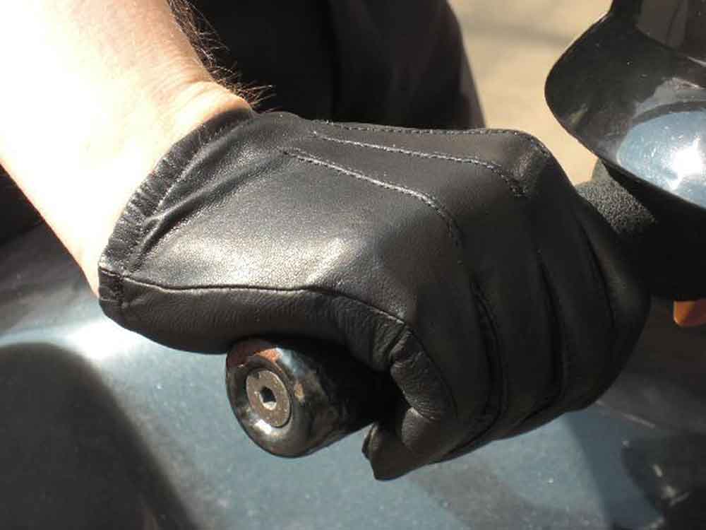 Leder-Handschuhe DELUXE POLICE CLASSIC SCHWARZ