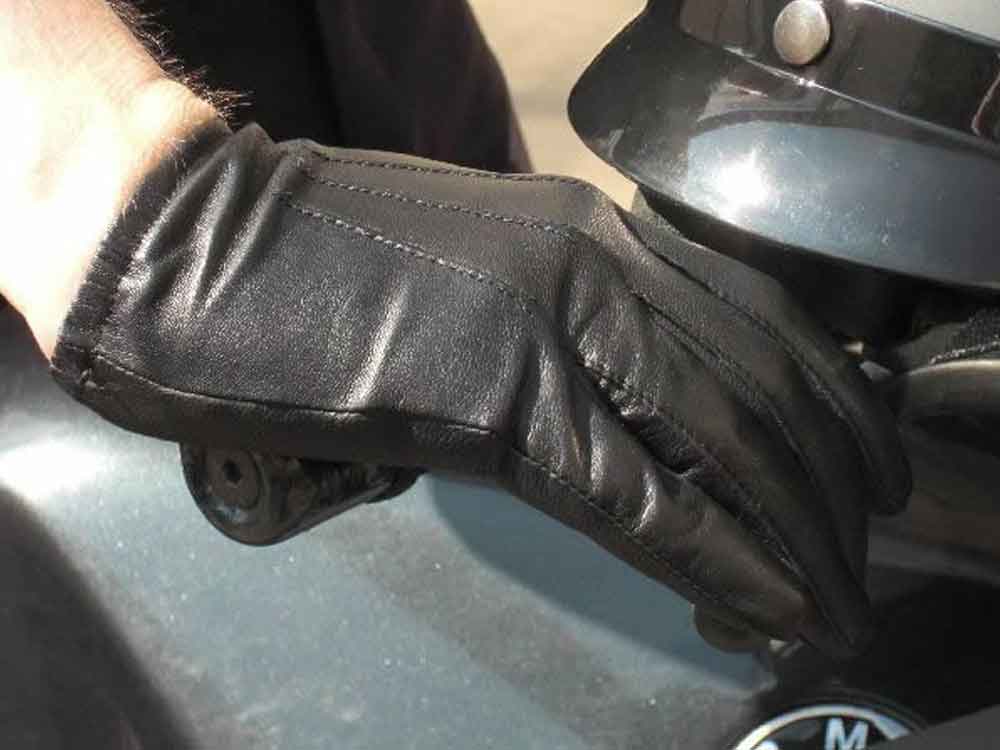 Leder-Handschuhe DELUXE POLICE CLASSIC SCHWARZ