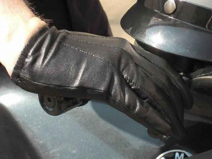 Leder-Handschuhe DELUXE POLICE CLASSIC SCHWARZ