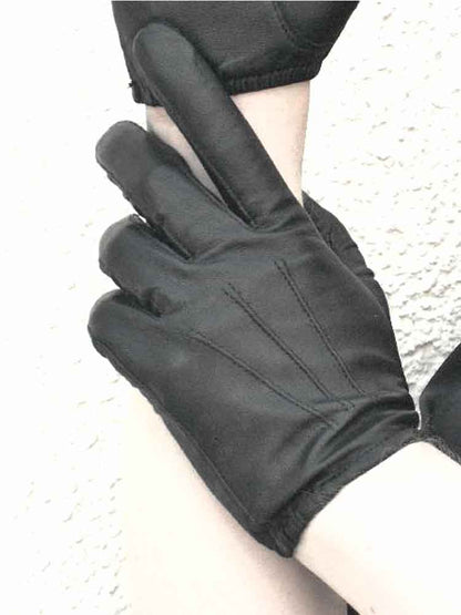 Leder-Handschuhe DELUXE POLICE CLASSIC SCHWARZ