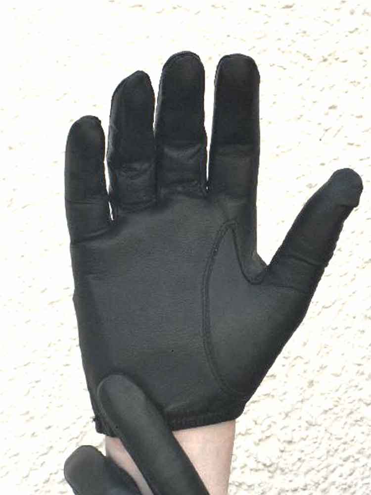 Leder-Handschuhe DELUXE POLICE CLASSIC SCHWARZ