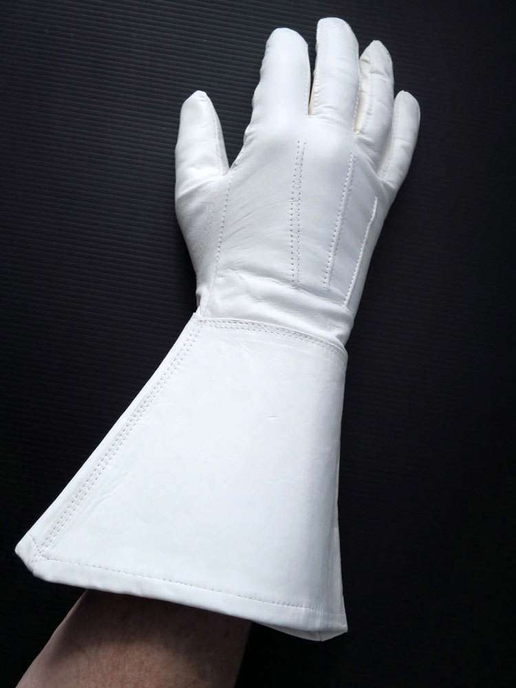 Leder-Handschuhe STULPENHANDSCHUHE WEISS