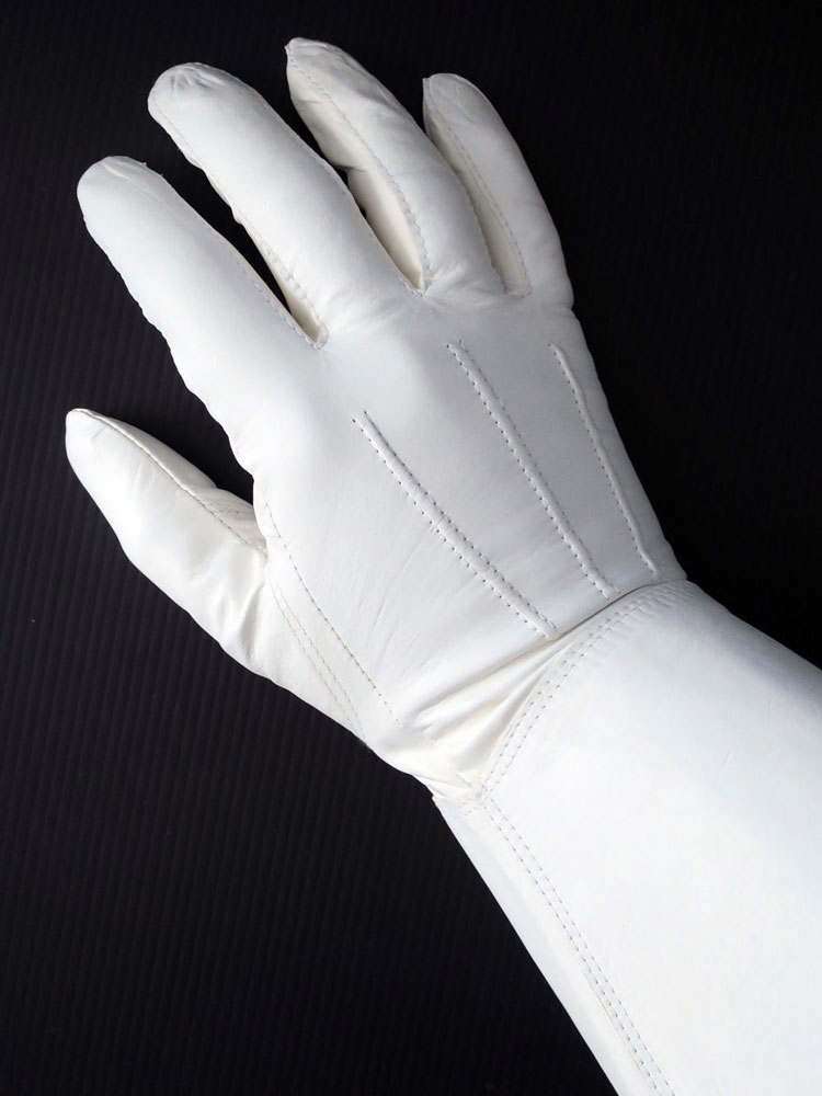 Leder-Handschuhe STULPENHANDSCHUHE WEISS