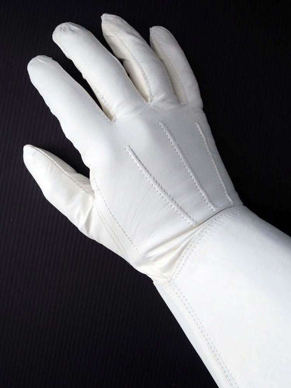 Leder-Handschuhe STULPENHANDSCHUHE WEISS