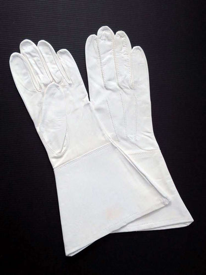 Leder-Handschuhe STULPENHANDSCHUHE WEISS