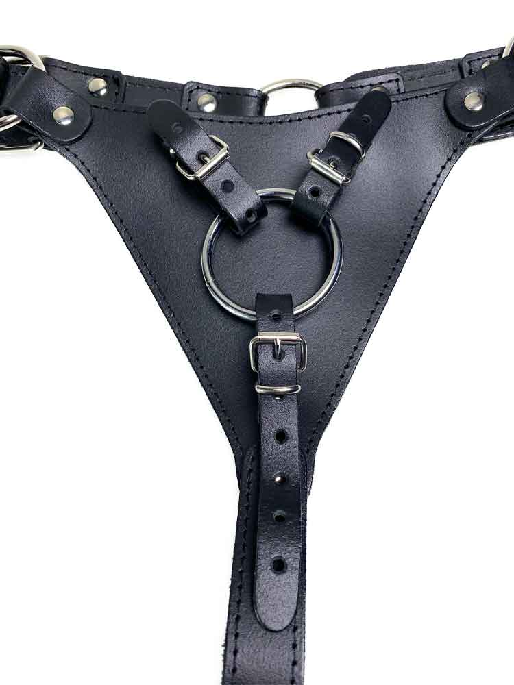Leder-Strap-on Dildo-Harness WOMAN