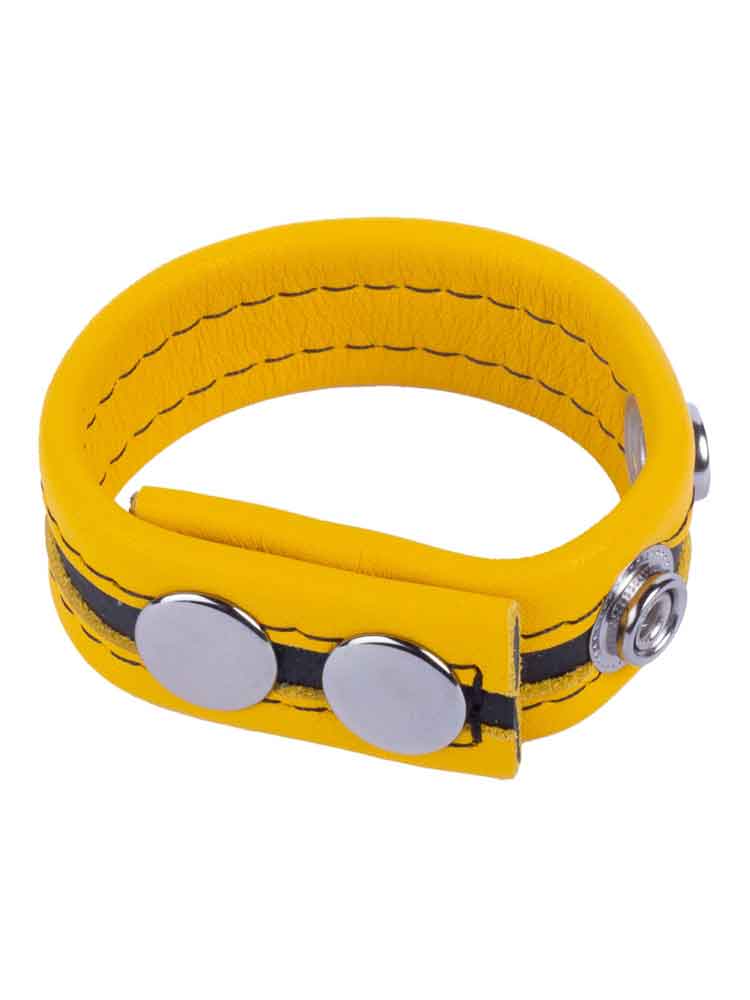 Leder-Cockring TIPPY gelb-schwarz