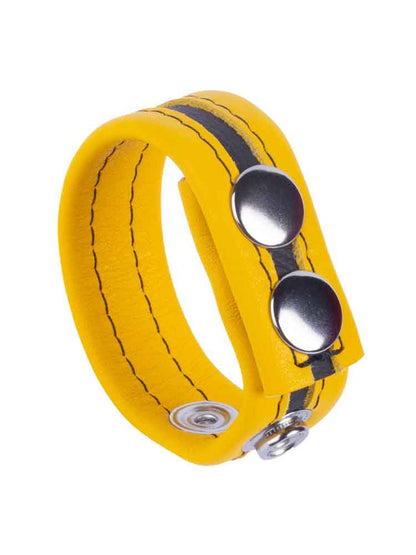 Leder-Cockring TIPPY gelb-schwarz