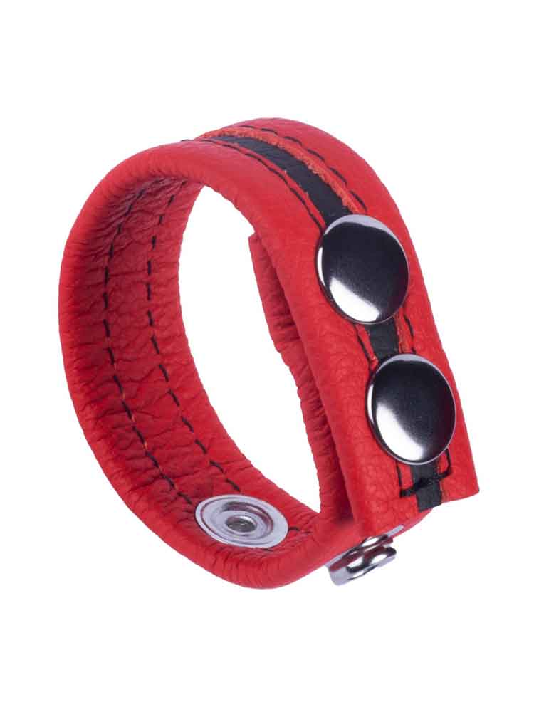 Leder-Cockring TIPPY rot-schwarz