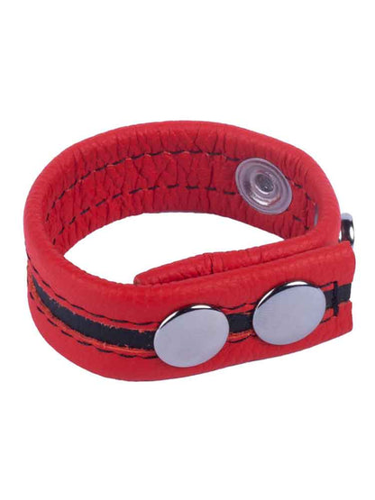 Leder-Cockring TIPPY rot-schwarz