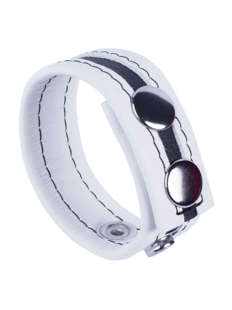 Leder-Cockring TIPPY weiss-schwarz