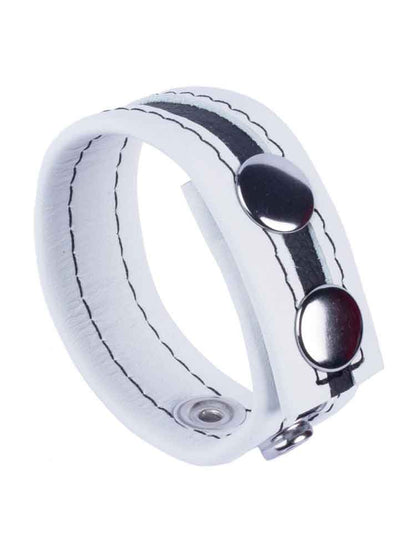 Leder-Cockring TIPPY weiss-schwarz