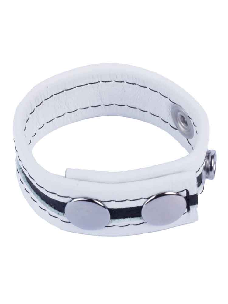 Leder-Cockring TIPPY weiss-schwarz