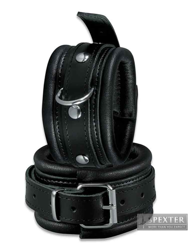 Leder-Fussfessel, schwarz - 5 cm