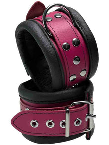 Leder-Fussfessel, Fuchsia-Pink - 6,5cm