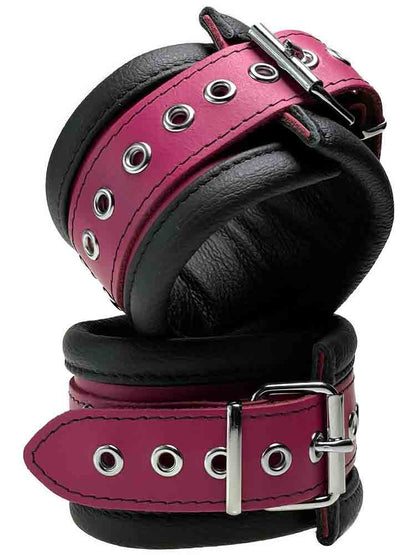 Leder-Fussfessel, Fuchsia-Pink - 6,5cm