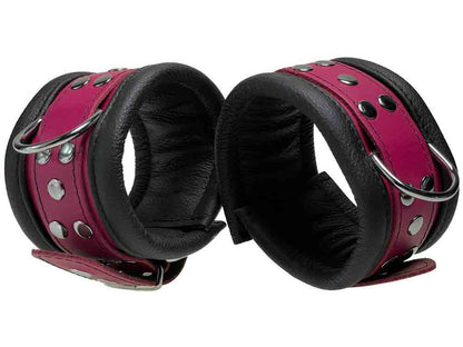 Leder-Fussfessel, Fuchsia-Pink - 6,5cm