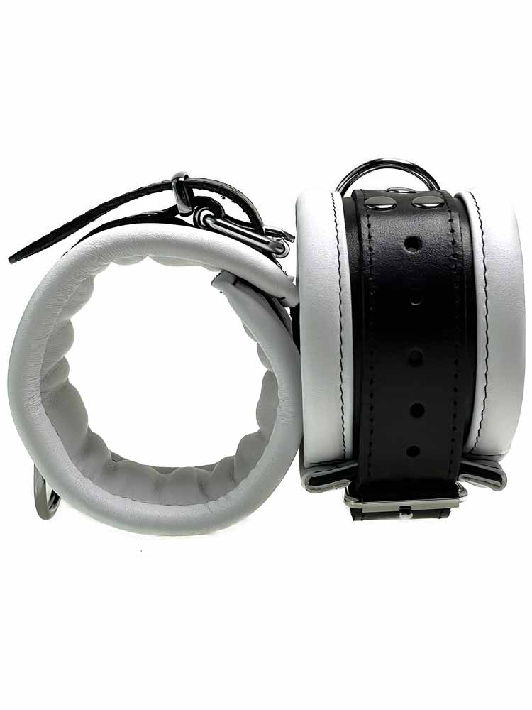 Leder-Fussfessel, weiss - 6,5cm