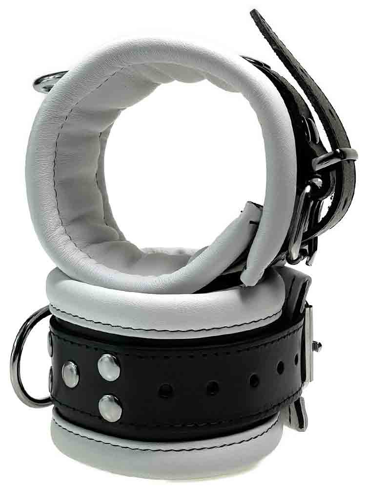 Leder-Fussfessel, weiss - 6,5cm