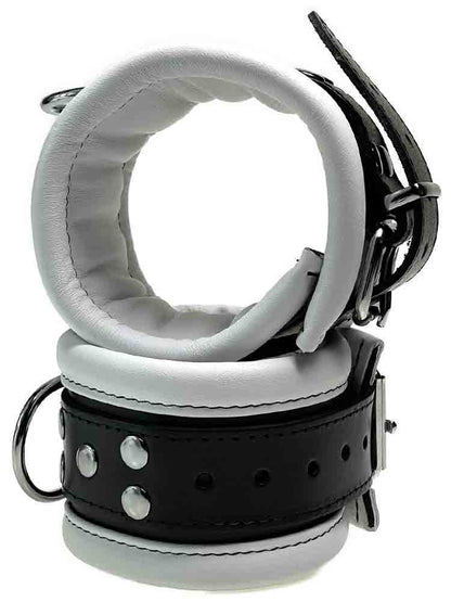 Leder-Fussfessel, weiss - 6,5cm