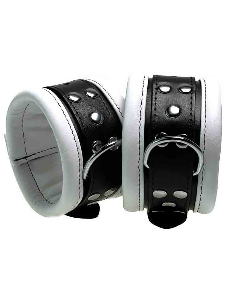 Leder-Fussfessel, weiss - 6,5cm