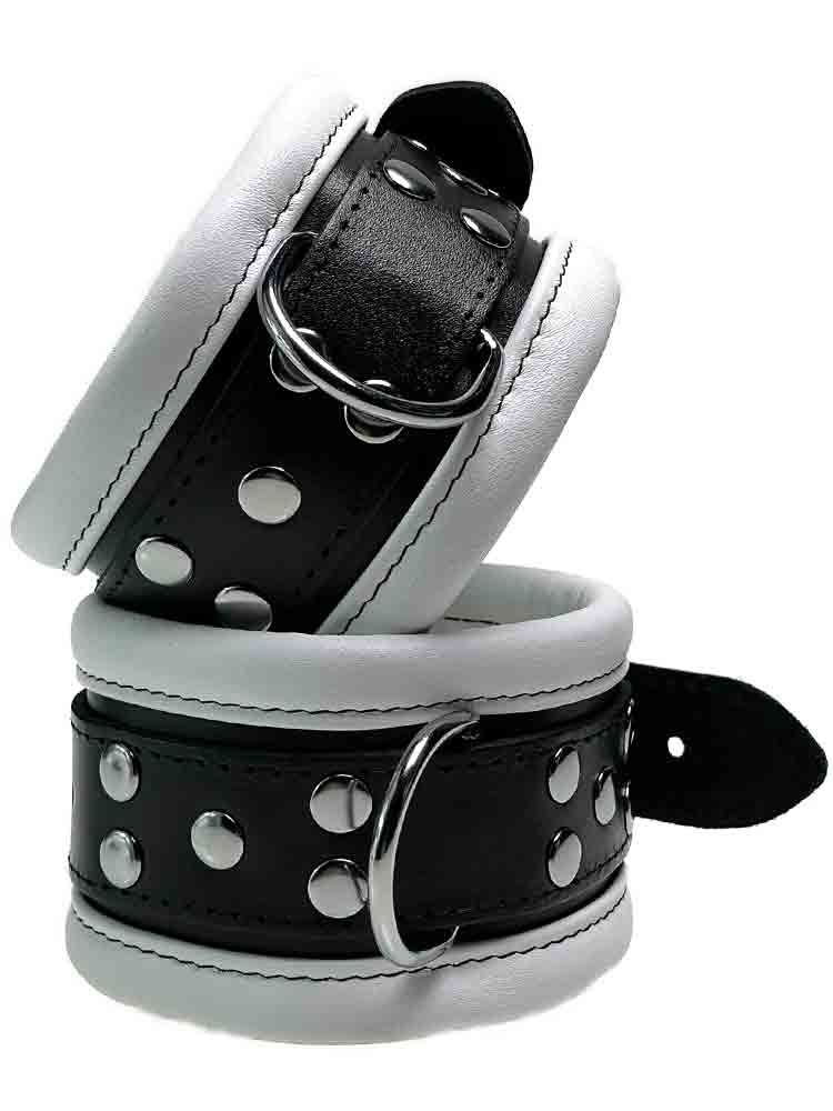 Leder-Fussfessel, weiss - 6,5cm