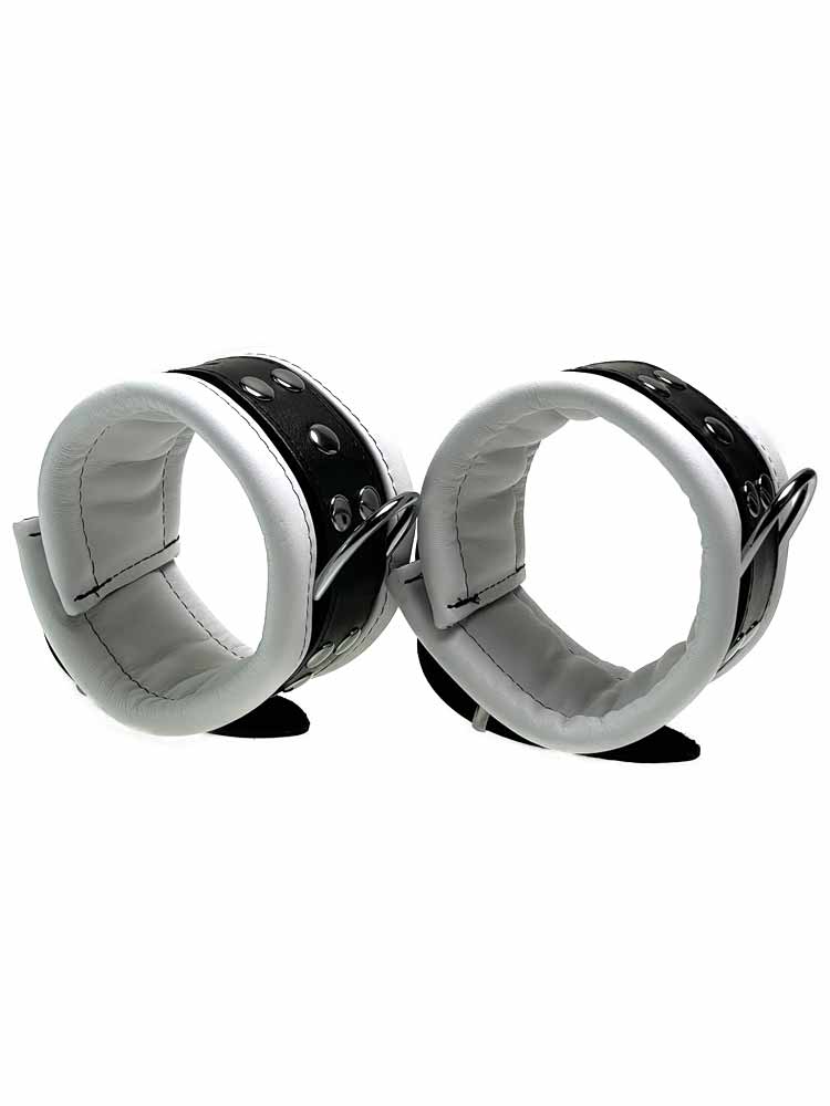 Leder-Fussfessel, weiss - 6,5cm