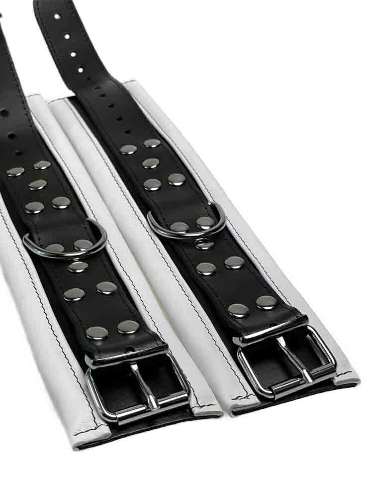 Leder-Fussfessel, weiss - 6,5cm