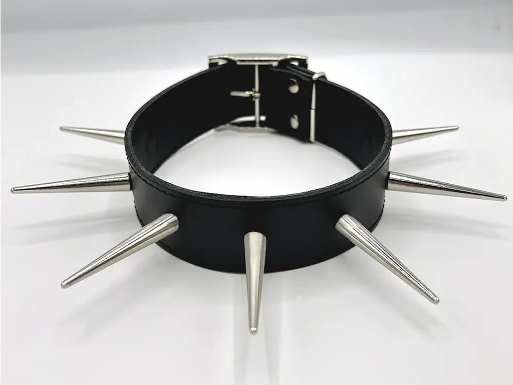 Leder-Halsband mit 55mm Spitznieten