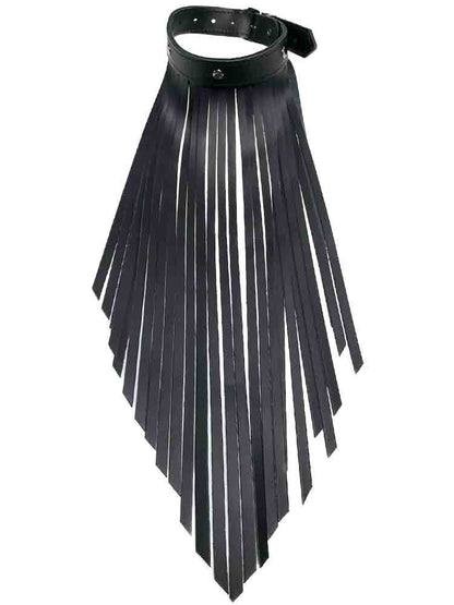 Lederhalsband mit Lederfransen - schwarz