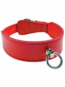 Leder-Halsband PASSION & Ring der O - rot