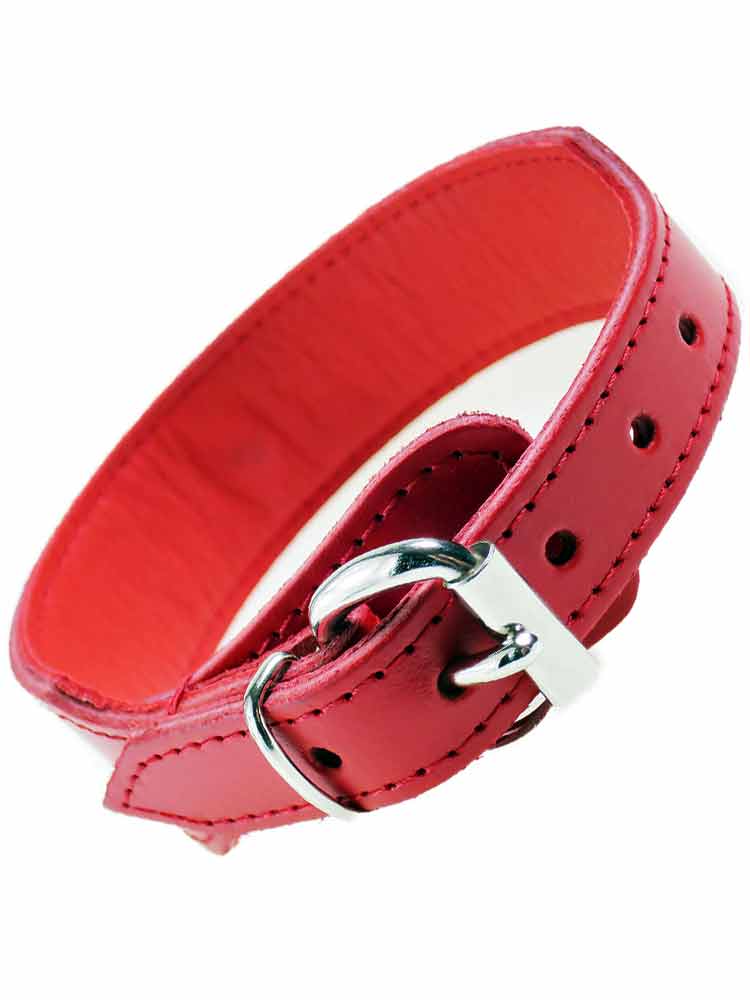 Leder-Halsband PASSION & Ring der O - rot