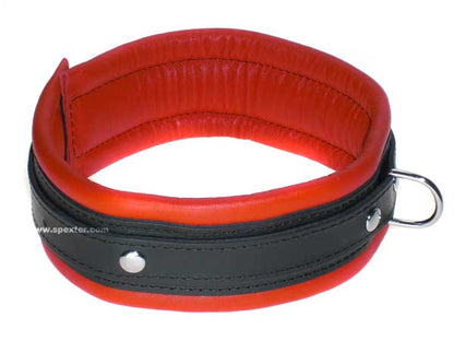 Leder-Halsband, gepolstert rot 5cm