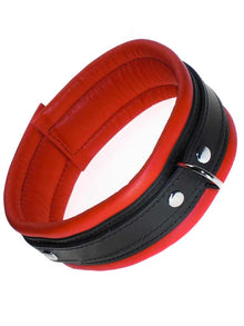 Leder-Halsband, gepolstert rot 5cm