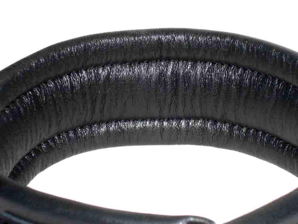 Leder-Halsband, gepolstert schwarz 5cm