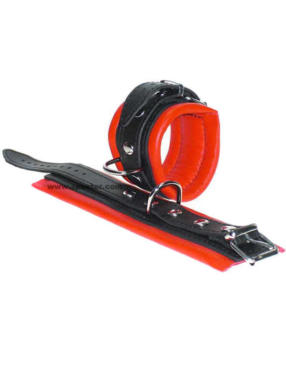 Leder-Handfesseln, rot - 5 cm