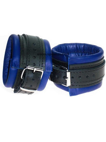 Leder-Handfesseln, blau - 5cm