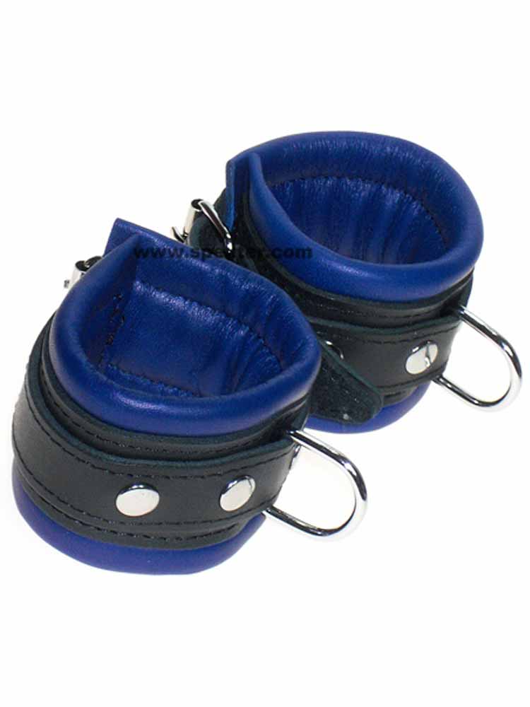 Leder-Handfesseln, blau - 5cm
