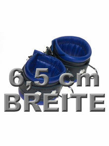 Leder-Handfesseln, Blau - 6,5cm