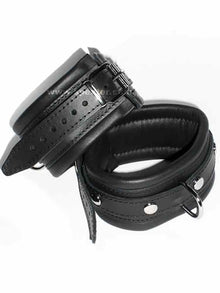 Leder-Handfesseln, schwarz - 5 cm