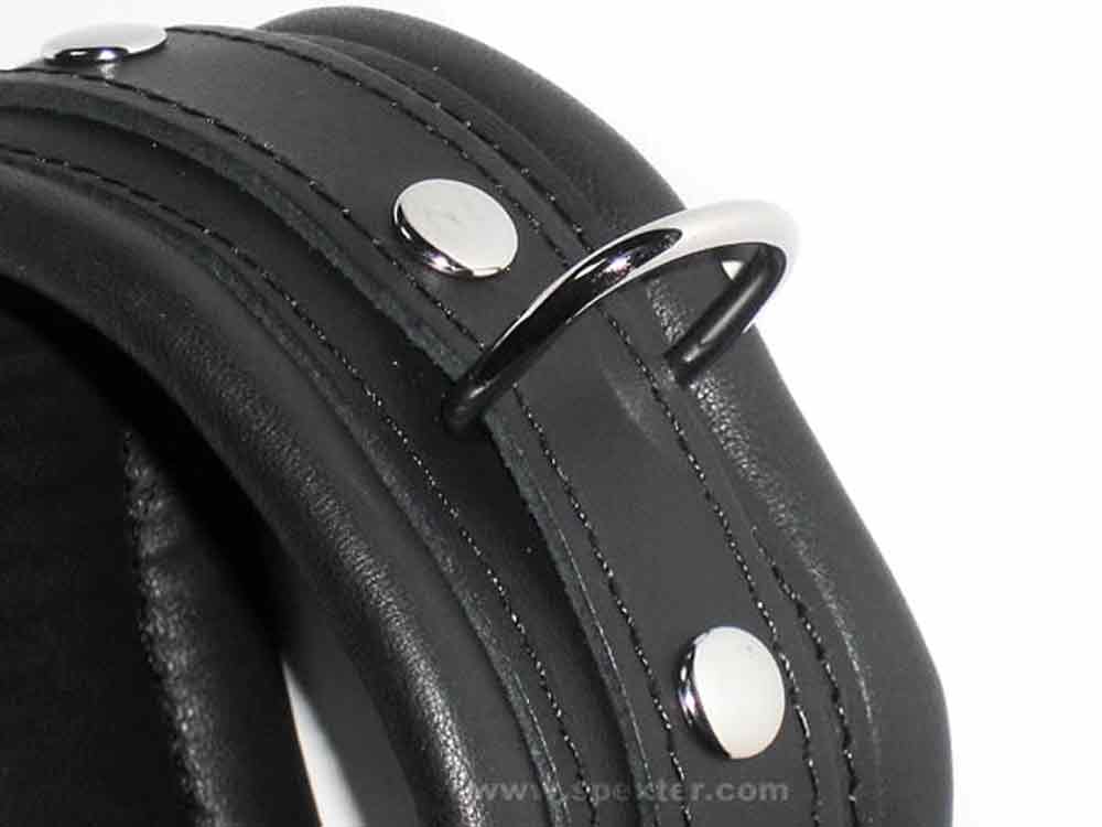 Leder-Handfesseln, schwarz - 5 cm